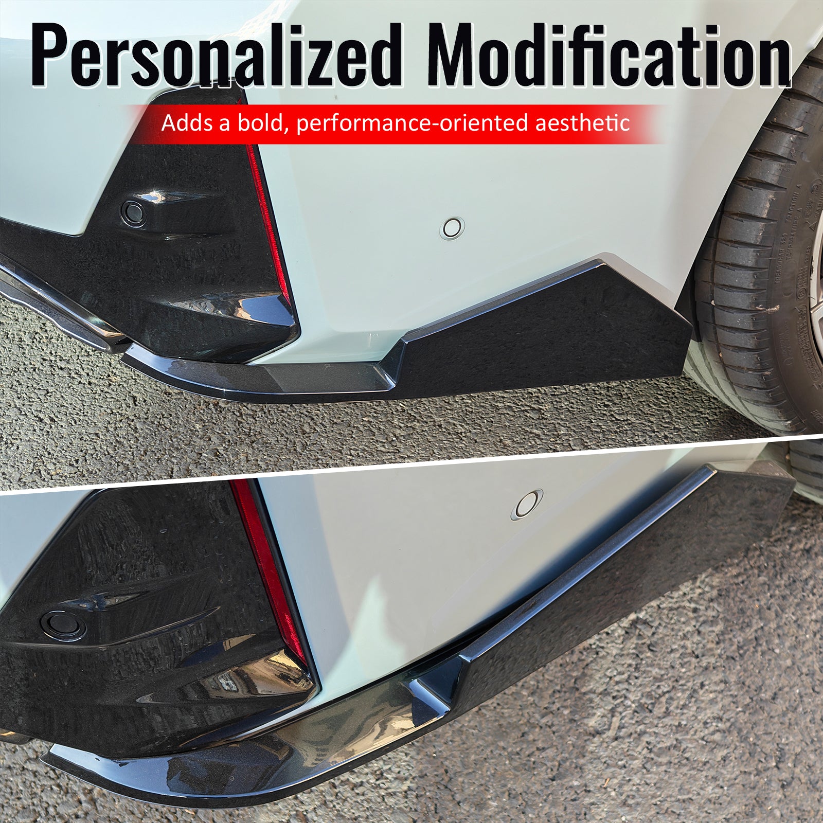 Fits 23-26 BMW G20 3-Series IKON Style Rear Bumper Side Corner Apron Gloss Black