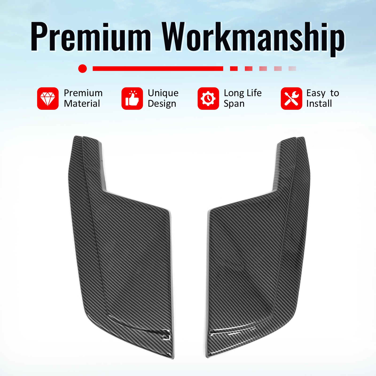For 23-26 Nissan Z Carbon Fiber Print V Style Rear Bumper Side Corner Aprons Cap