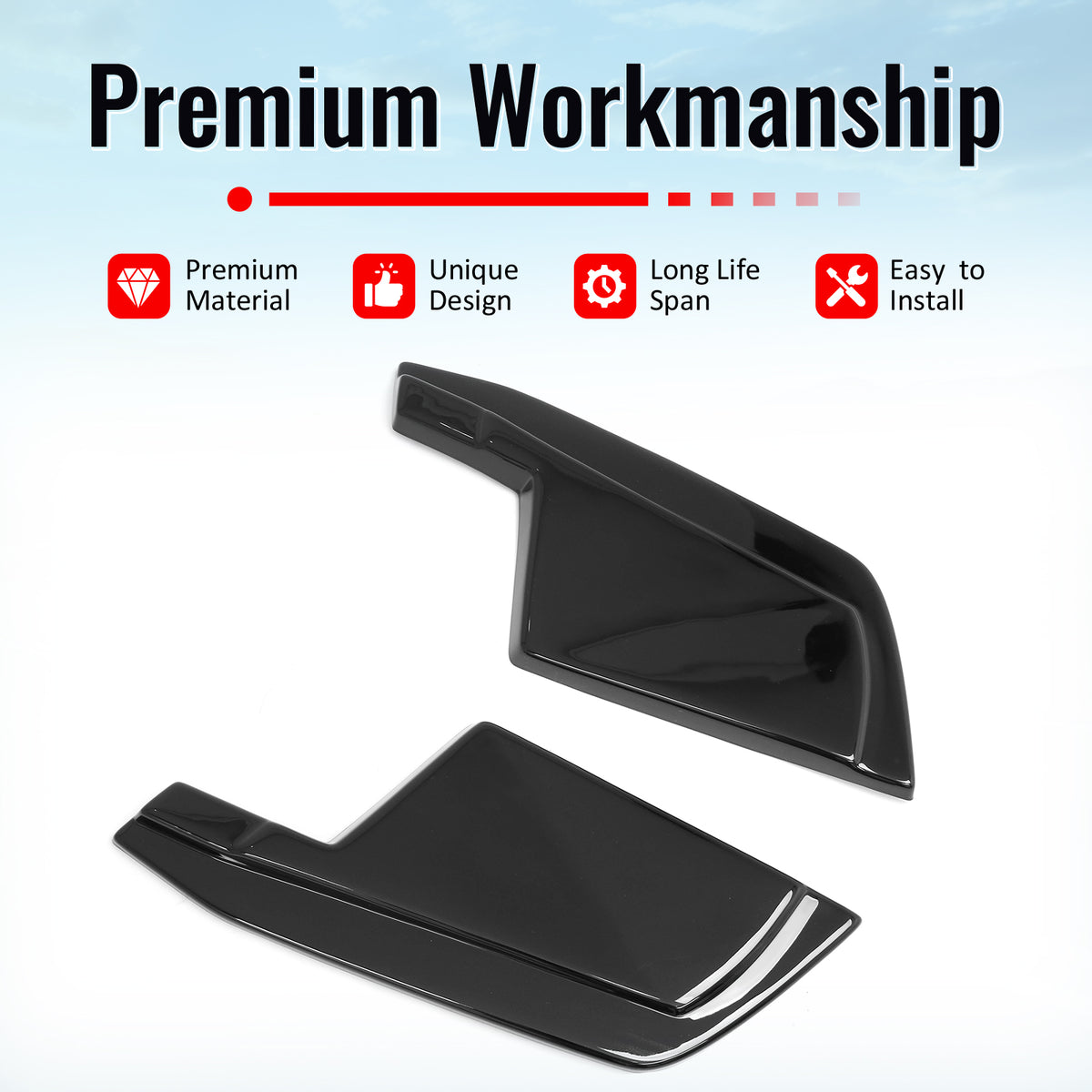 For 23-26 Nissan Z 400Z Gloss Black V Style Rear Bumper Side Corner Aprons Cap