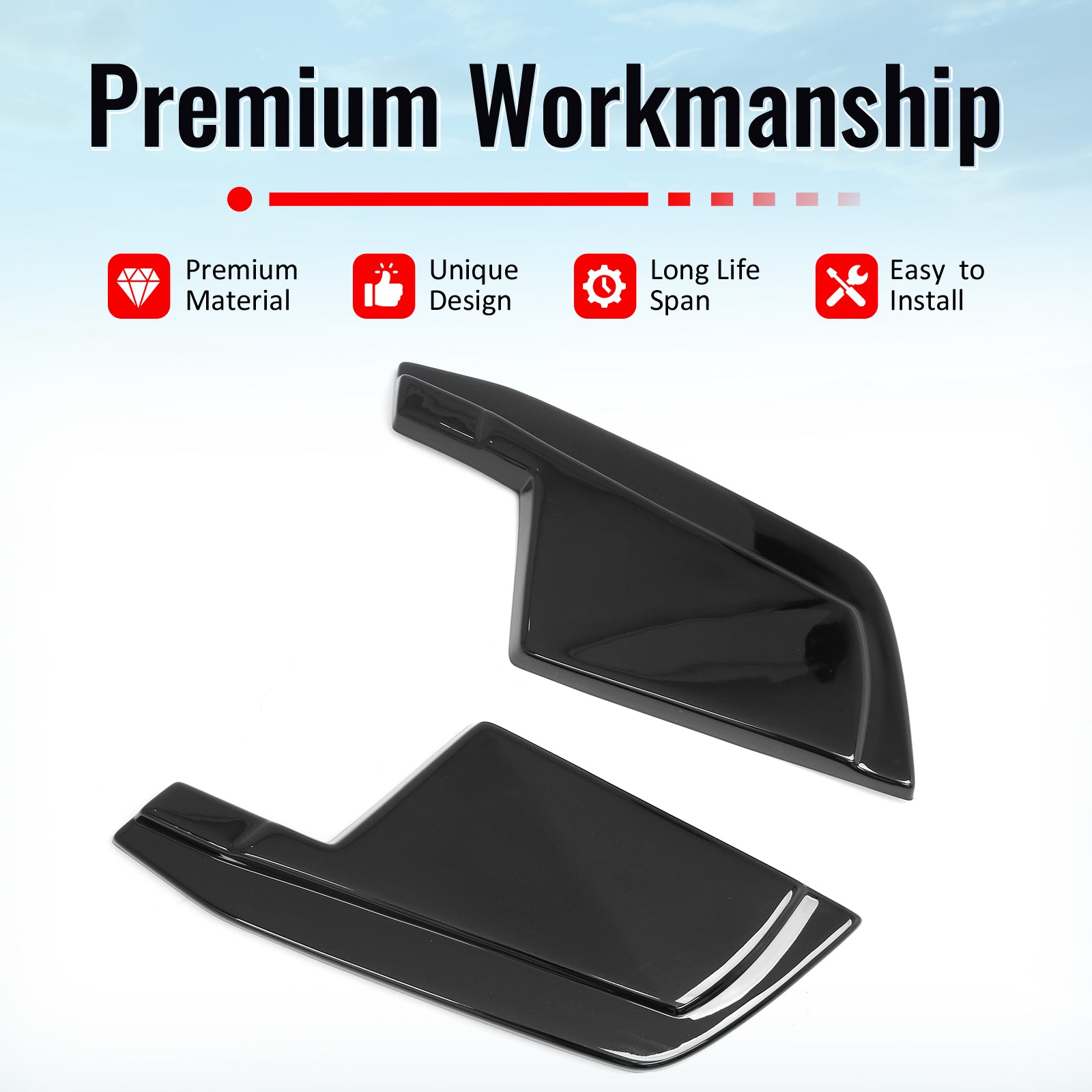 For 23-26 Nissan Z 400Z Gloss Black V Style Rear Bumper Side Corner Aprons Cap