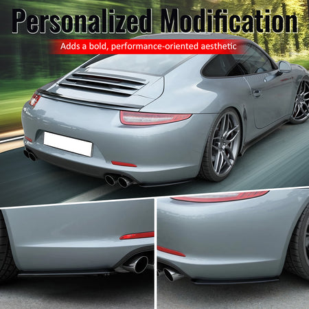 Fits 12-16 Porsche 991.1 911 MX Style Rear Bumper Aprons Splitters Unpainted PU