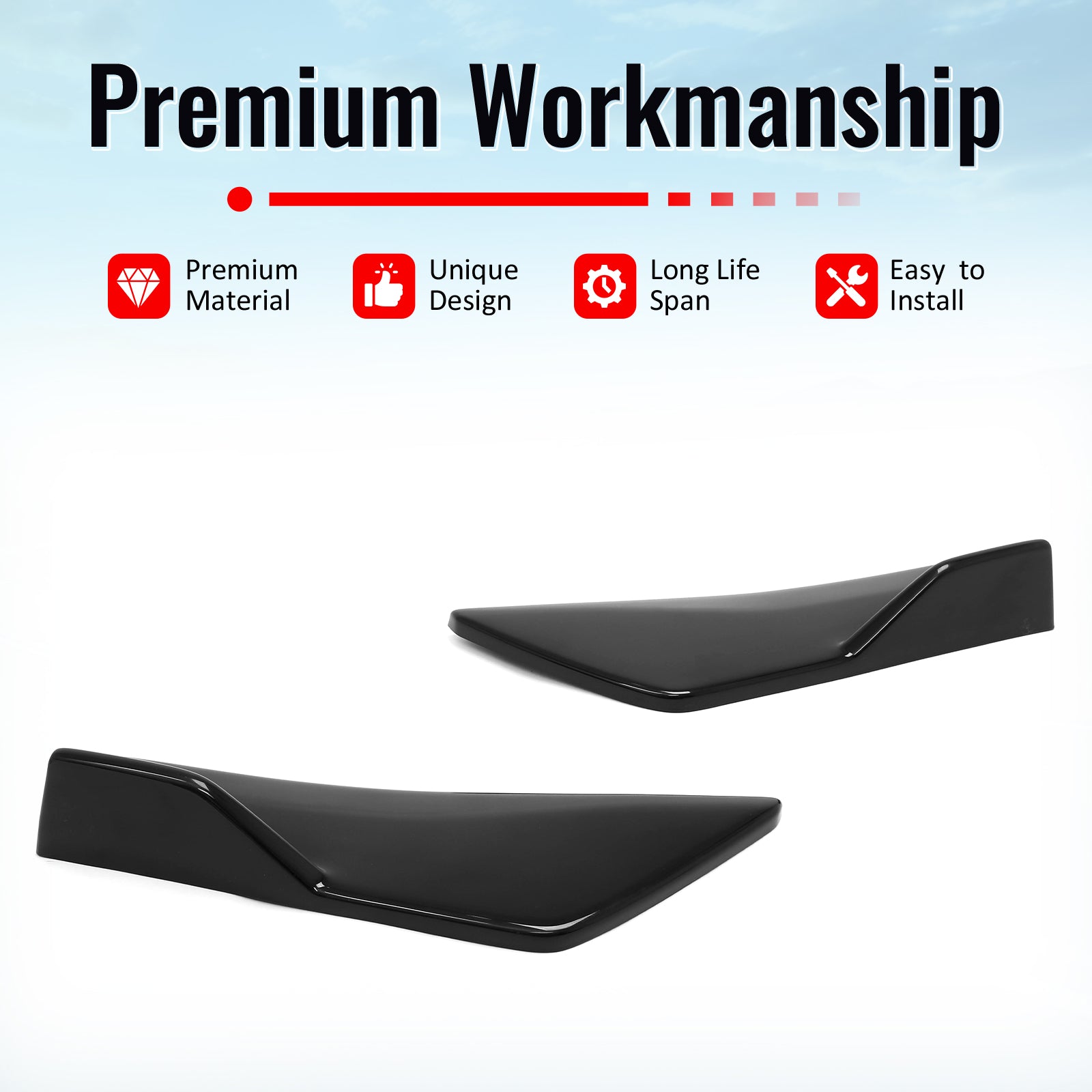 For 23-26 Subaru Solterra Gloss Black ST Style Rear Bumper Side Corner Apron Cap