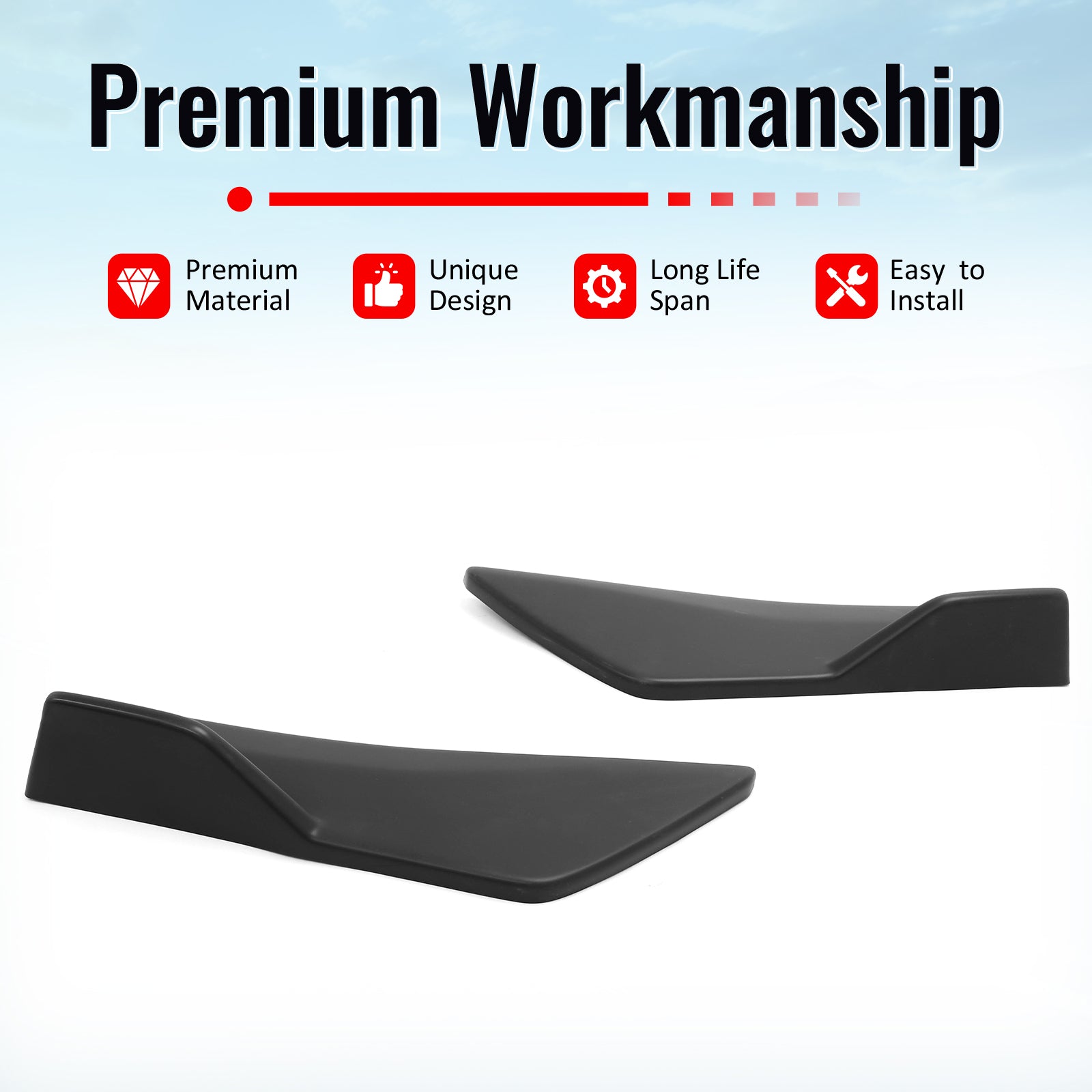 For 23-26 Subaru Solterra Matte Black ST Style Rear Bumper Side Corner Apron Cap