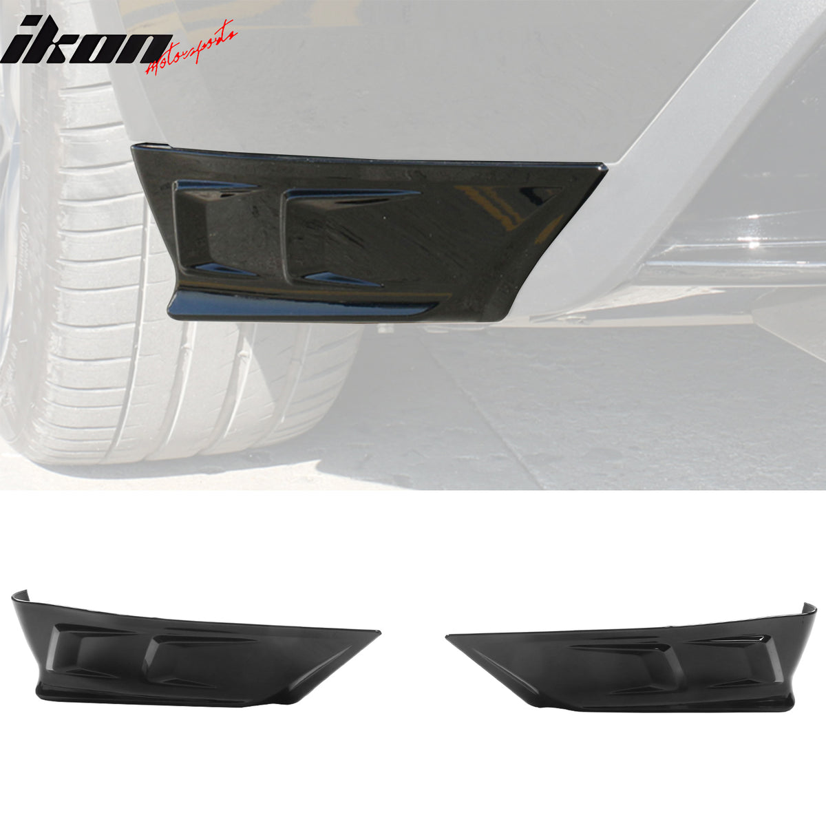 Fits 20-24 Tesla Model Y 4DR Rear Bumper Spoiler Splitters PP 2PCS