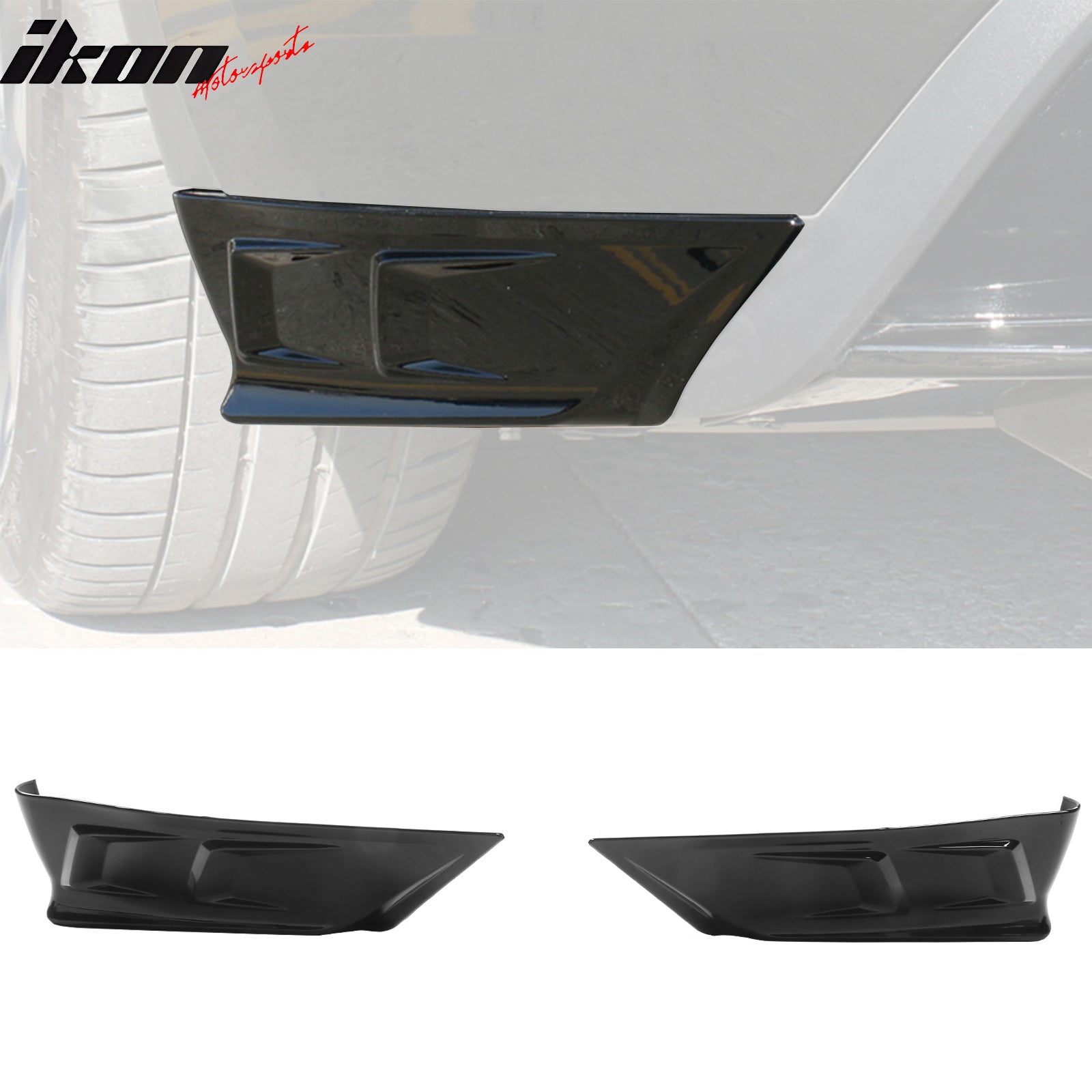 Fits 20-24 Tesla Model Y 4DR Rear Bumper Spoiler Splitters PP 2PCS