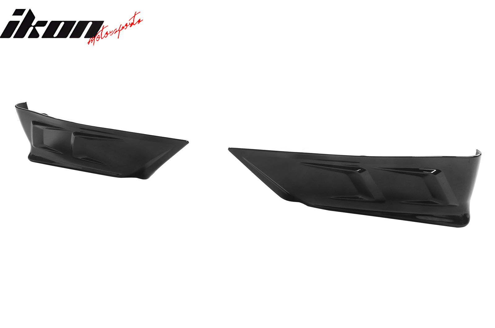 Fits 20-24 Tesla Model Y IKON Gloss Black Rear LED Diffuser Lip W/ Corner Aprons