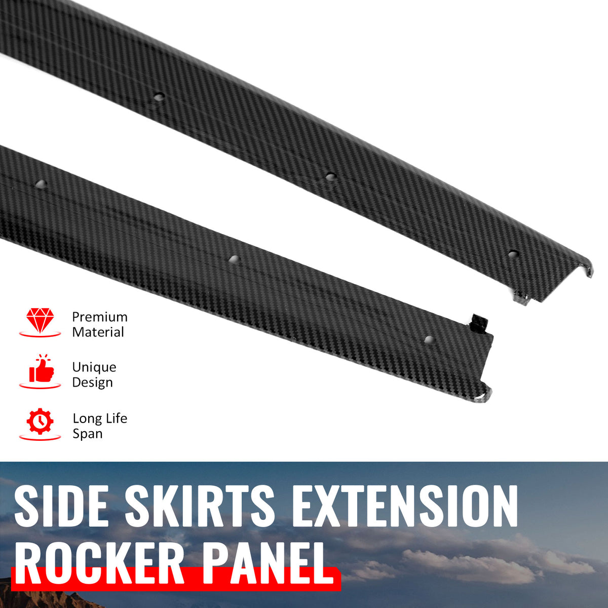Fits 12-18 BMW 3 Series F30 F31 M Sport MP Style Side Skirts Carbon Fiber Print