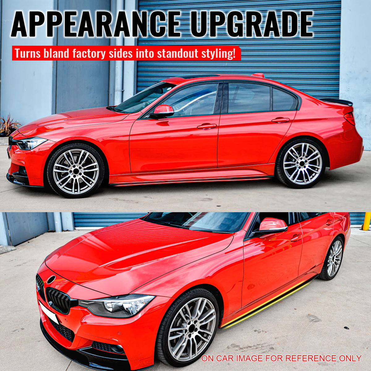 Fits 12-18 BMW 3 Series F30 F31 M Sport MP Style Side Skirts Carbon Fiber Print
