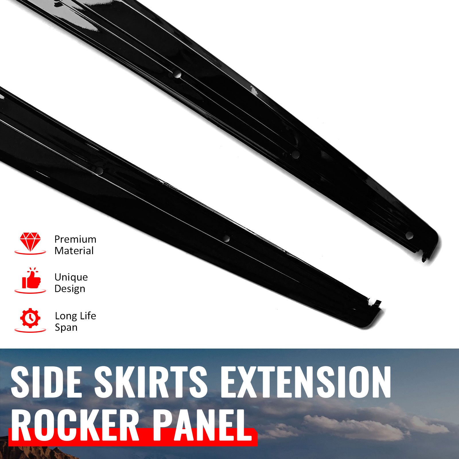 Fits 12-18 BMW 3 Series F30 F31 M Sport MP Style Side Skirts Gloss Black Pair
