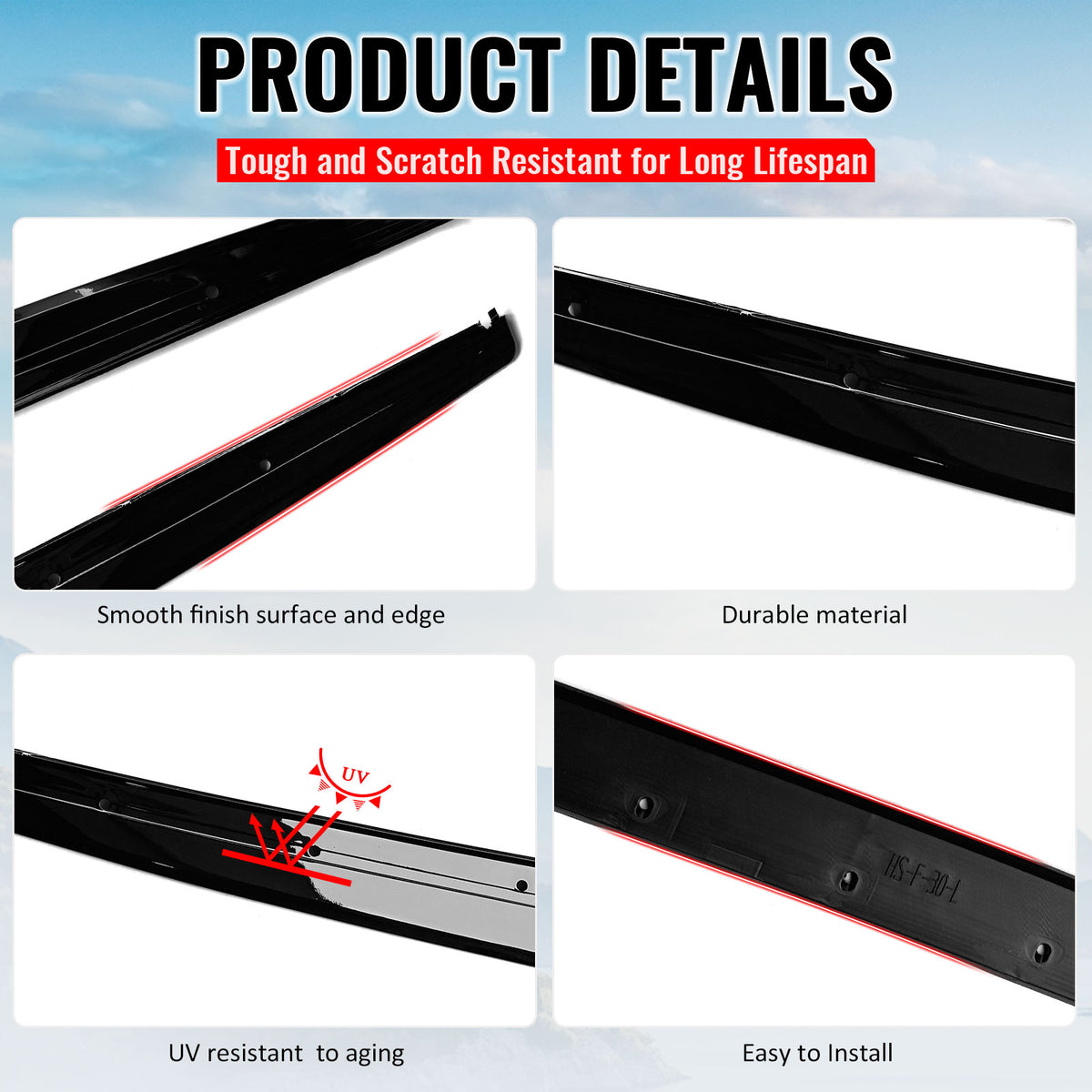 Fits 12-18 BMW 3 Series F30 F31 M Sport MP Style Side Skirts Gloss Black Pair
