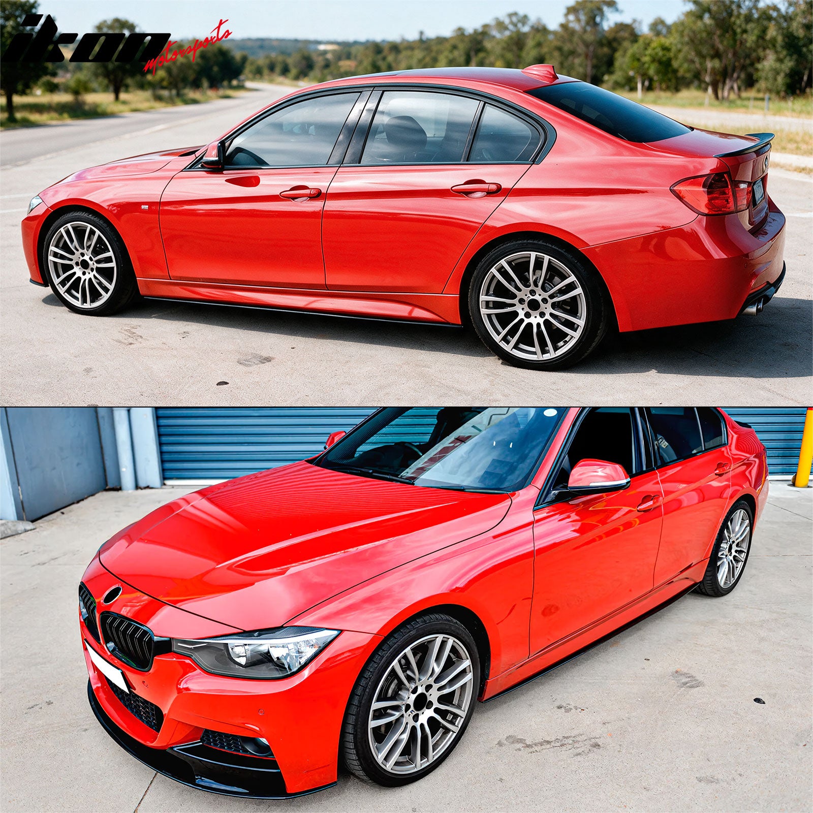 Fits 12-18 BMW 3 Series F30 F31 M Sport MP Style Side Skirts Gloss Black Pair