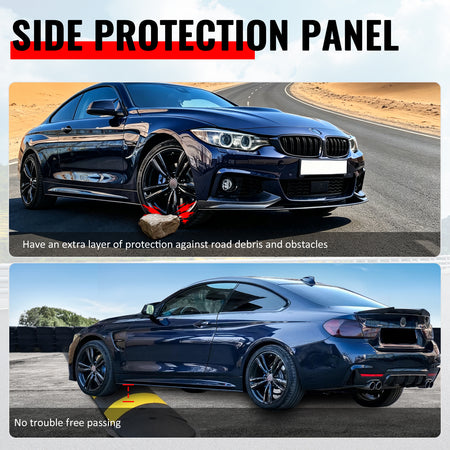 Fits 14-20 BMW 4-Series F32 F33 F36 M Sport Side Skirts ABS Carbon Fiber Print