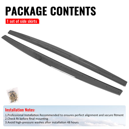 Fits 14-20 BMW 4-Series F32 F33 F36 M Sport Side Skirts ABS Carbon Fiber Print