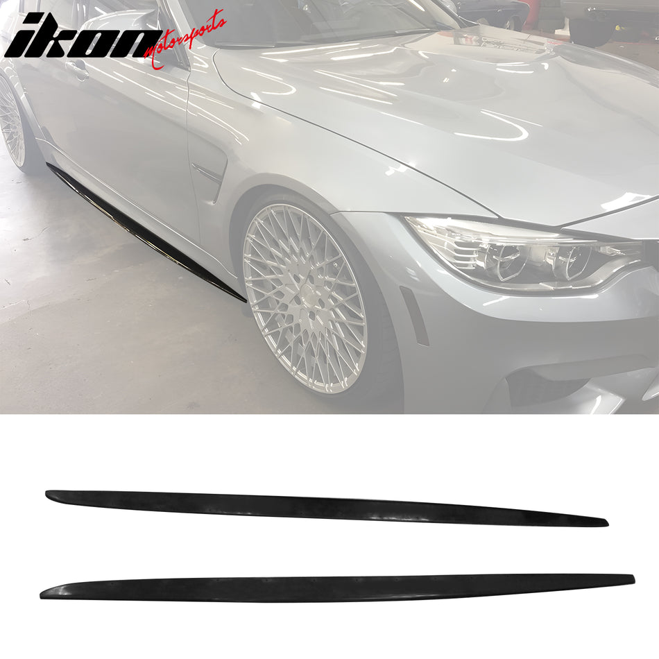 2015-2018 BMW F80 M3 Side Skirts Extention MT Style PU Unpainted Black