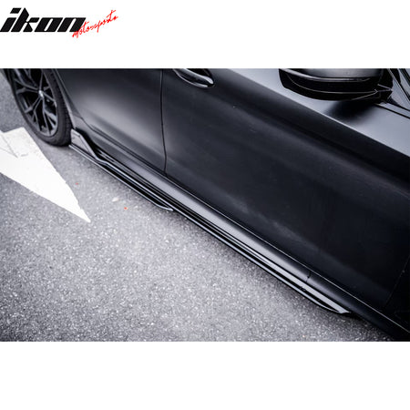 Fits 17-23 BMW 5 Series G30 F90 M5 IKON Style Side Skirts Panel Gloss Black ABS