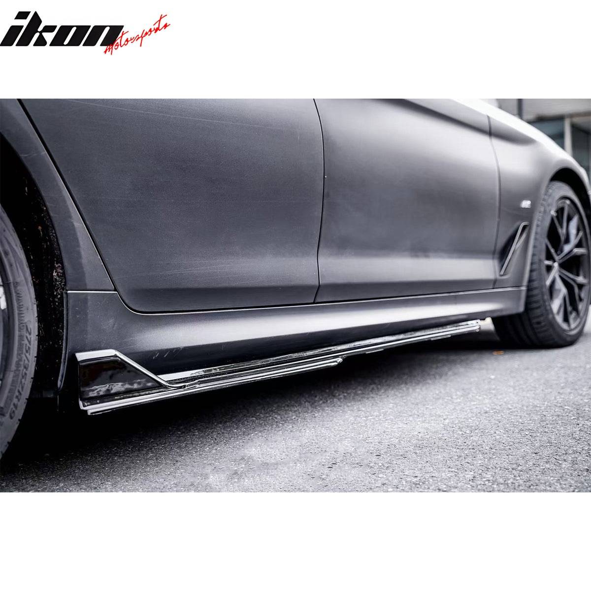 Fits 17-23 BMW 5 Series G30 F90 M5 IKON Style Side Skirts Panel Gloss Black ABS
