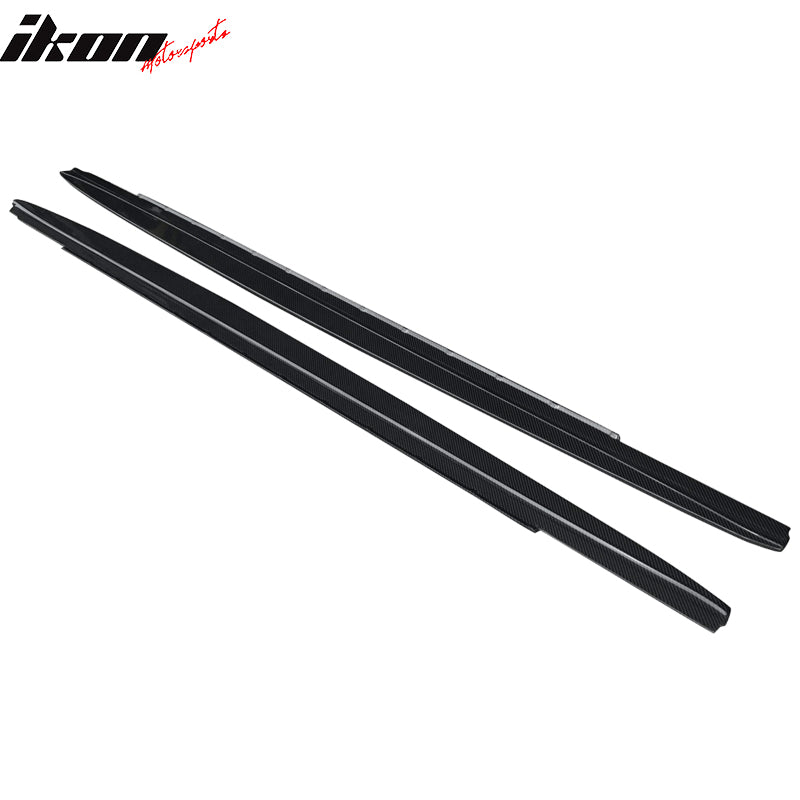 IKON MOTORSPORTS, Side Skirts Compatible with 2017-2023 BMW 5 Series G30, MP Style Side Skirt Extension Rocker Panel Pair