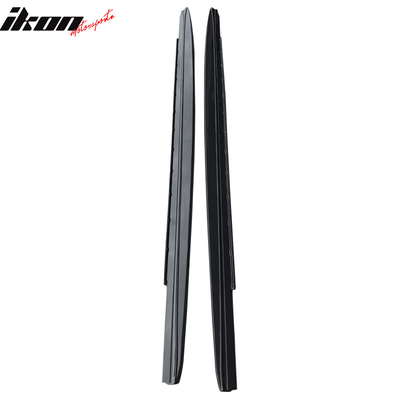 IKON MOTORSPORTS, Side Skirts Compatible with 2017-2023 BMW 5 Series G30, MP Style Side Skirt Extension Rocker Panel Pair