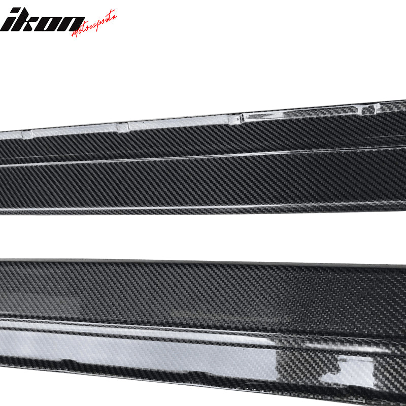 IKON MOTORSPORTS, Side Skirts Compatible with 2017-2023 BMW 5 Series G30, MP Style Side Skirt Extension Rocker Panel Pair