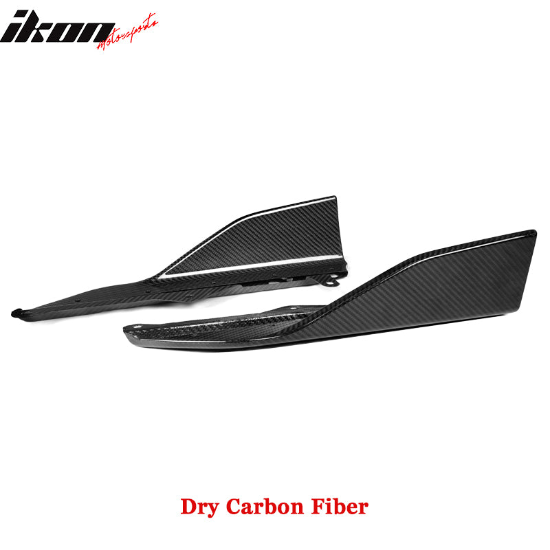 IKON MOTORSPORTS, Dry Carbon Fiber Side Skirts Compatible with 2022-2025 BMW G42 2-Series Coupe 220i 230i M240i All Models., Gloss Black M Performance Style Side Extension Rocker Panel 2PC