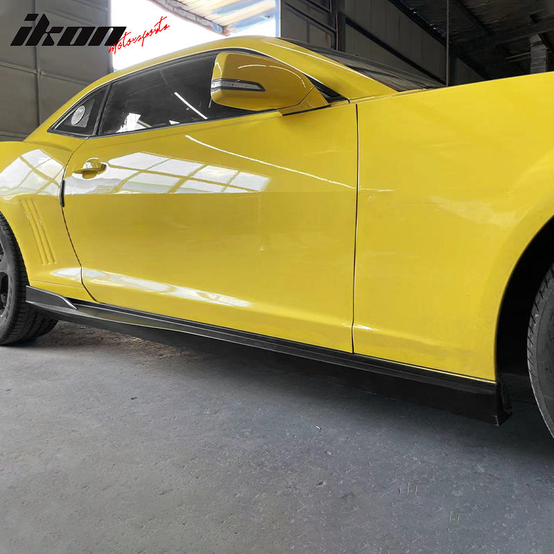 IKON MOTORSPORTS Side Skirts Compatible With 2010 2015 Chevrolet Camaro Rocker Style PP Add On Side Skirt Rocker Panel Extension Moulding Splitter 2011 2012 2013 2014 Ikon Motorsports