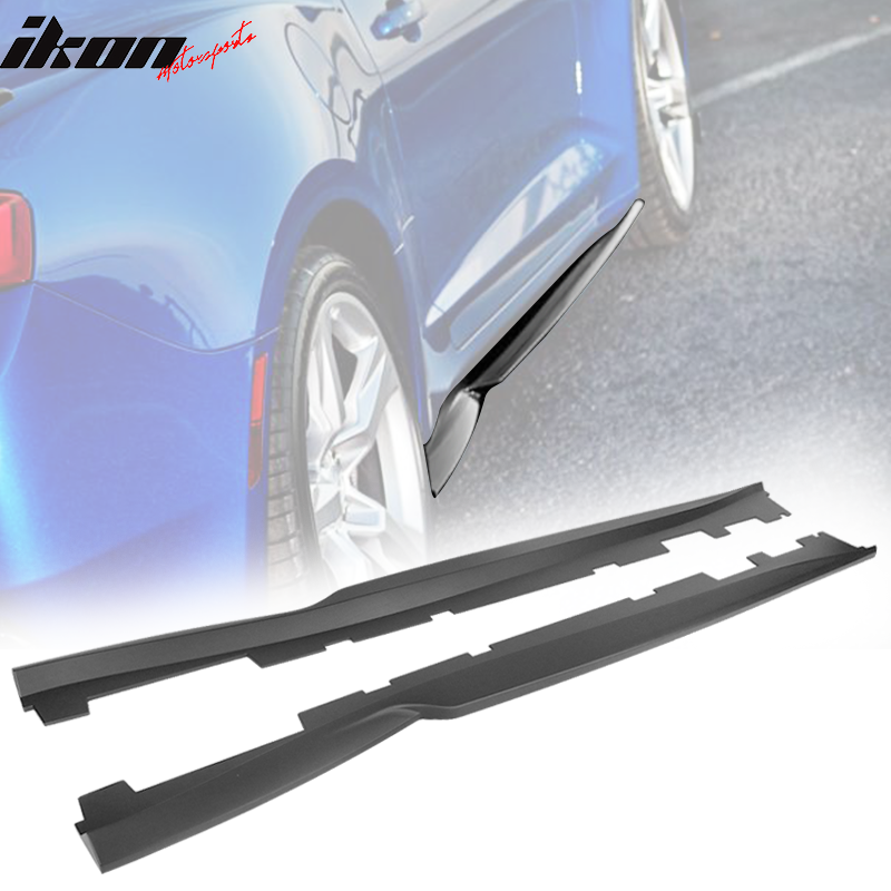 2016-2024 Chevy Camaro A Style Matte Black Side Skirts ABS