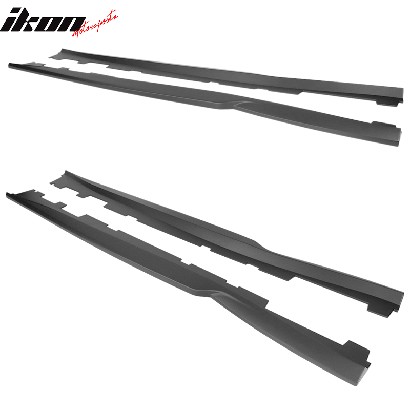 Fits 16-23 Chevy Camaro Type A Side Skirts Extensions Matte Black - ABS