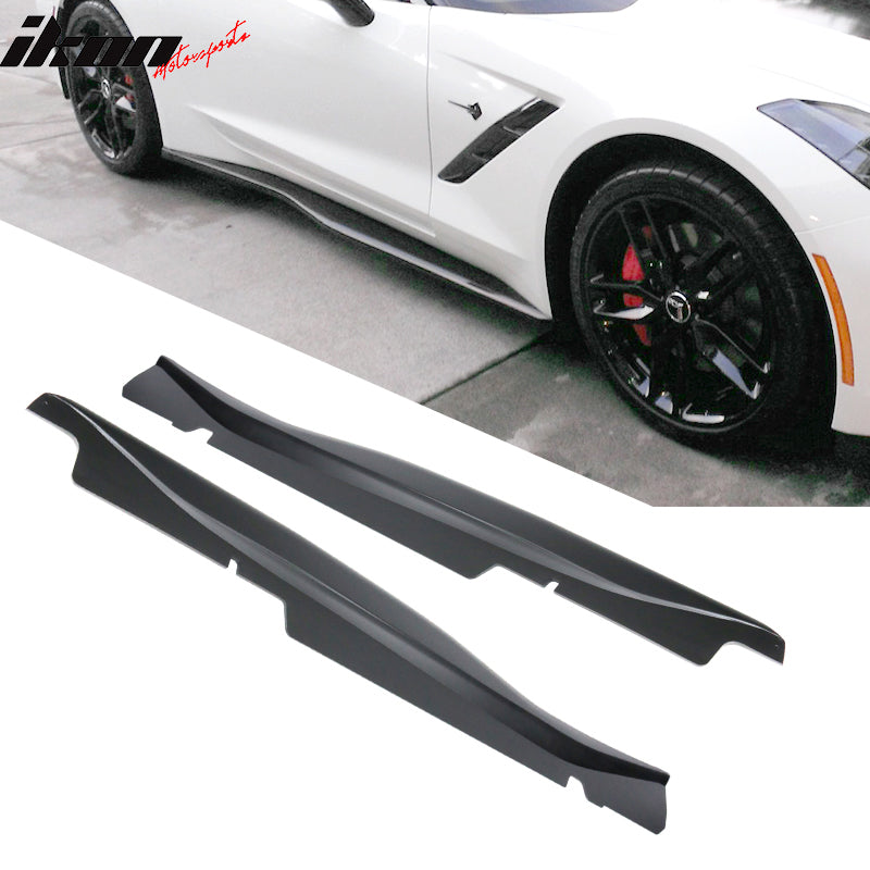 2014-2019 Chevy Corvette Z06 Style Unpainted 2PC Side Skirts Panel ABS