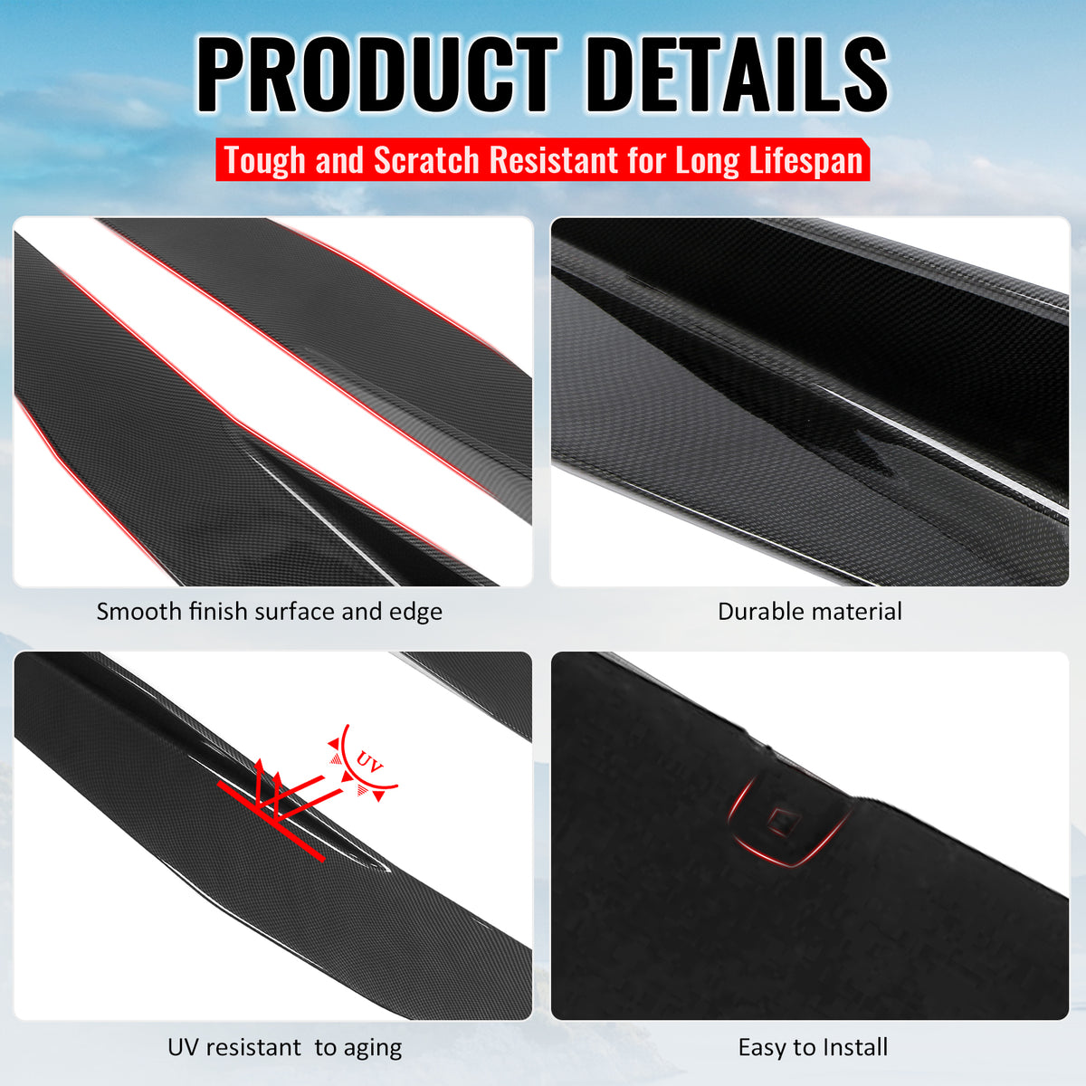 For 20-26 Chevy Corvette C8 Stingray/Z51 5VM Style Side Skirts Carbon Fiber Look