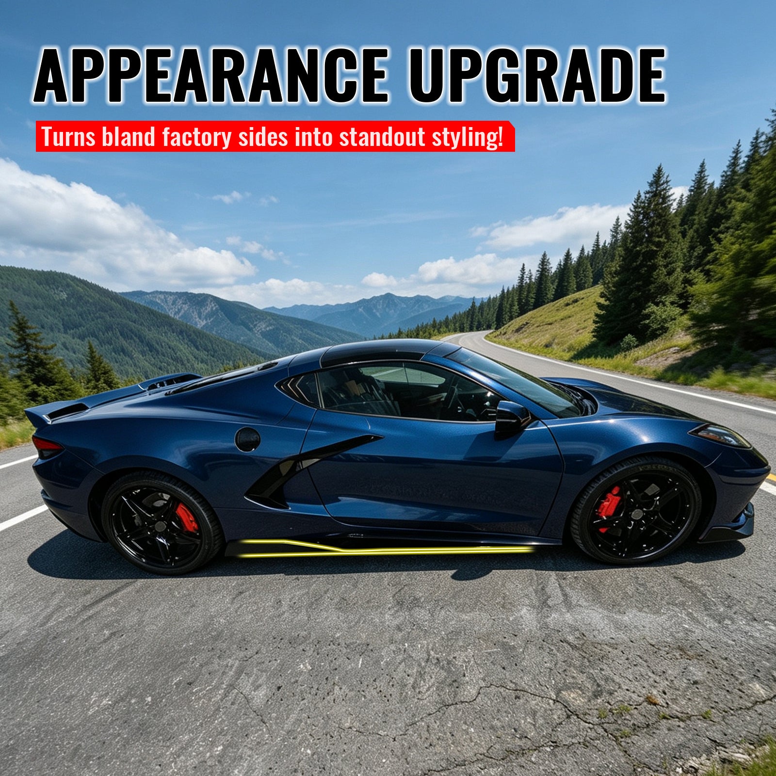 For 20-26 Chevy Corvette C8 Stingray/Z51 5VM Style Side Skirts