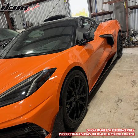 For 20-26 Chevy Corvette C8 Stingray/Z51 5VM Style Side Skirts Carbon Fiber Look