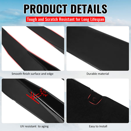 Fits 20-26 Chevy Corvette C8 Stingray/Z51 5VM Style Side Skirts Gloss Black ABS