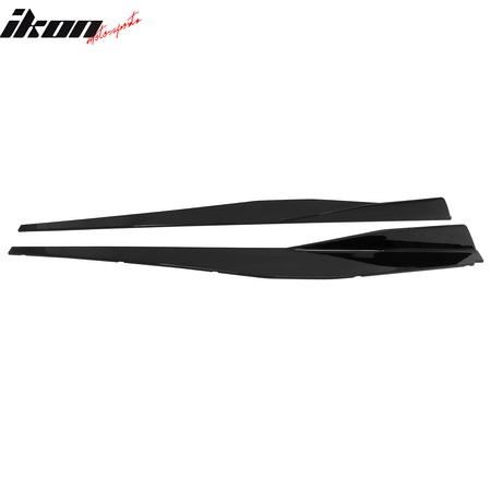 Fits 20-26 Chevy Corvette C8 Stingray/Z51 5VM Style Side Skirts Gloss Black ABS