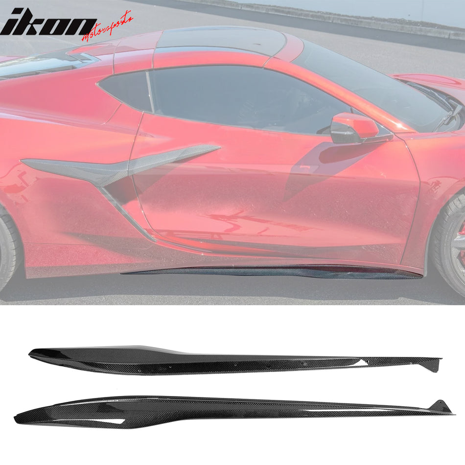 23-25 Corvette C8 Z06/E-Ray/ZR1 Side Skirts Carbon Fiber Rocker Panel