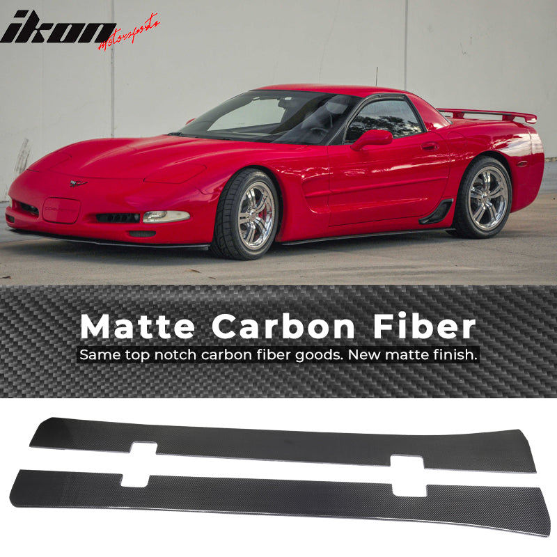 Fits 97-04 Chevy Corvette C5 IKON Style Side Skirts - Carbon Fiber (CF)