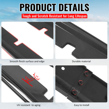 Fits 12-23 Dodge Charger SRT Side Skirts Extension Carbon Fiber Print ABS 2PCS