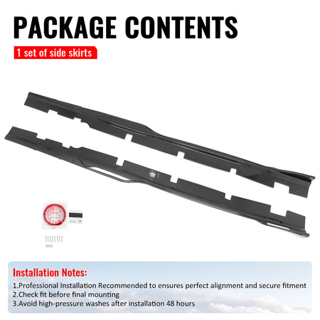 Fits 12-23 Dodge Charger SRT Side Skirts Extension Carbon Fiber Print ABS 2PCS