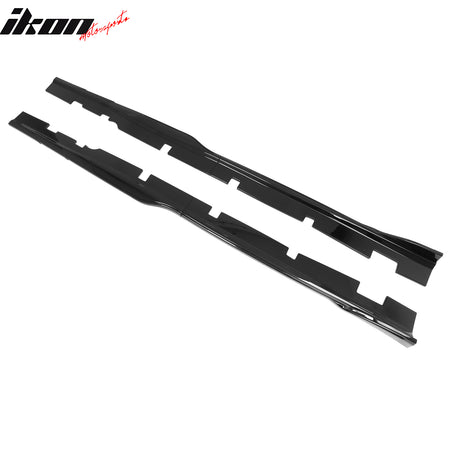 Fits 12-23 Dodge Charger SRT Side Skirts Extension Panels Gloss Black ABS 2PCS