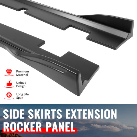 Fits 12-23 Dodge Charger SRT Side Skirts Extension Panels Matte Black ABS 2PCS