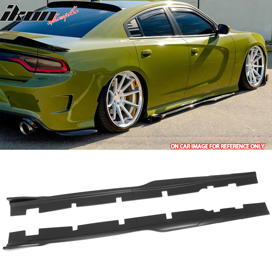 2012-2023 Dodge Charger SRT Side Skirts Rocker Panels Extension Matte Black ABS 2PCS