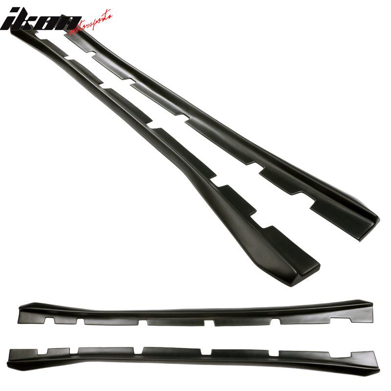 Side Skirts Compatible With 2011-2023 Dodge Charger, Matte Black Rocker Panels Side Skirt Splitter Extension Lip by IKON MOTORSPORTS, 2012 2013 2014 2015 2016 2017 2018