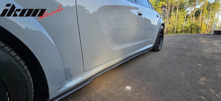 Fits 20-23 Charger SRT Widebody PP Side Skirts Diffuser Lips Carbon Fiber Print