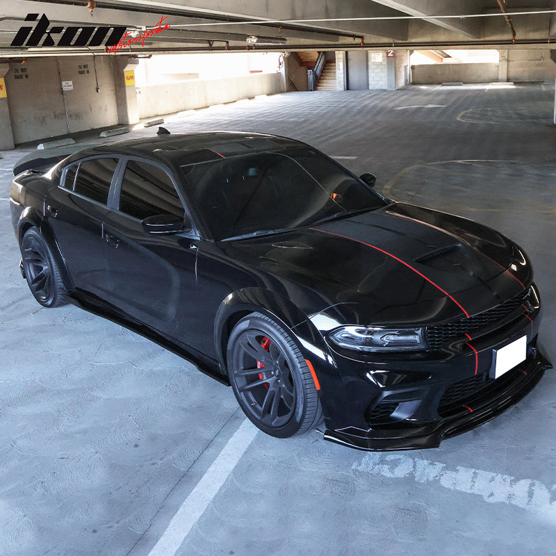 Fit 2020-2023 Dodge Charger Widebody Sedan Matte Black PP Side Skirts
