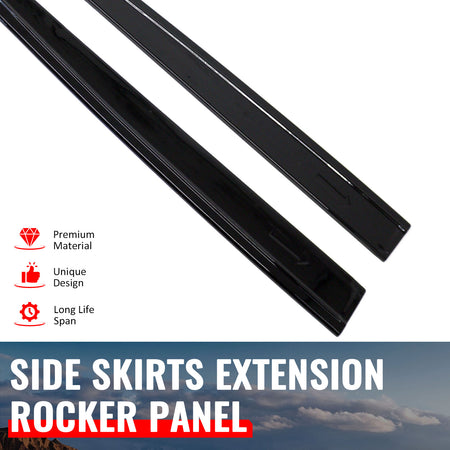 Fits 14-19 Ford Fiesta ST & ST Line IKON Style Side Skirts Extension Gloss Black