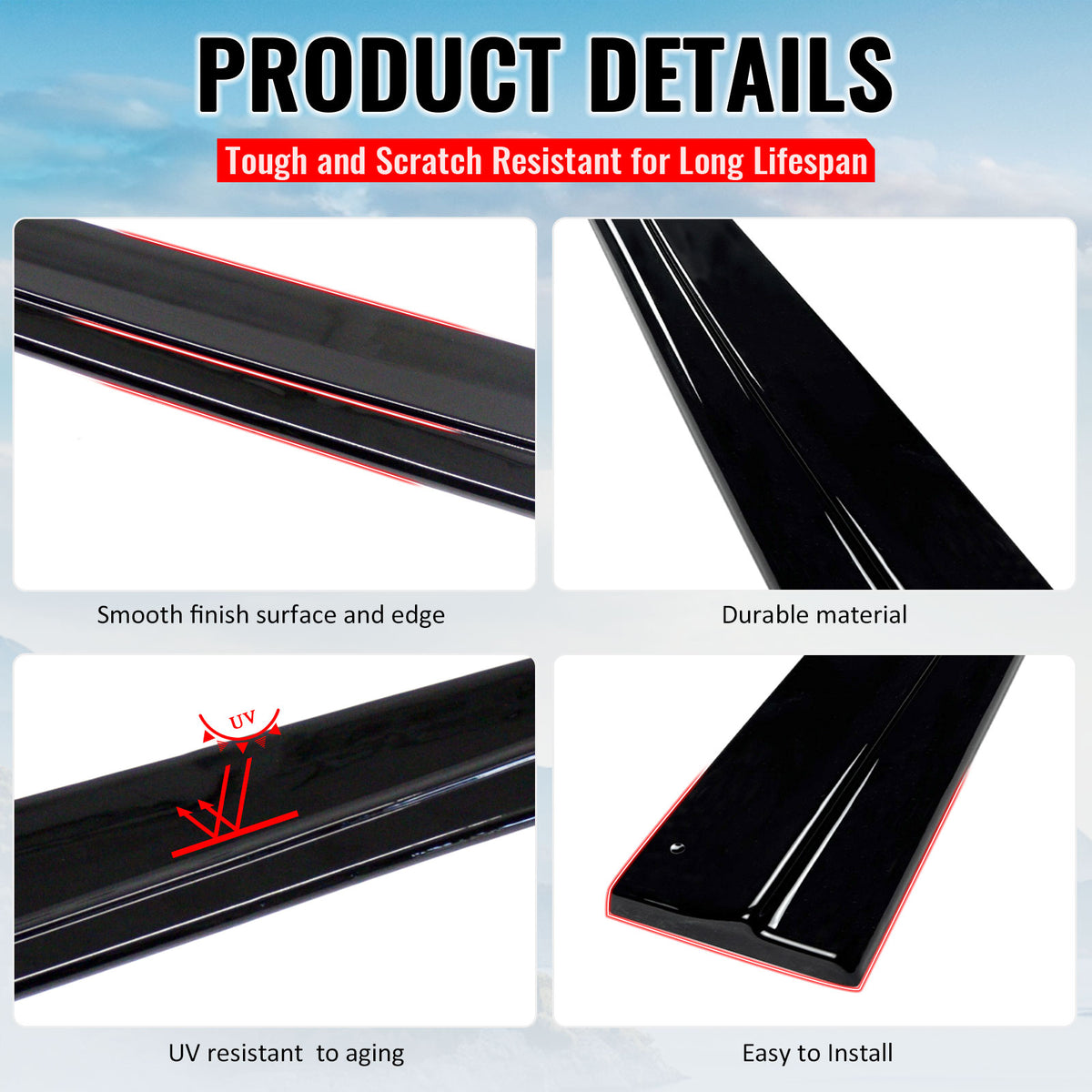 Fits 14-19 Ford Fiesta ST & ST Line IKON Style Side Skirts Extension Gloss Black