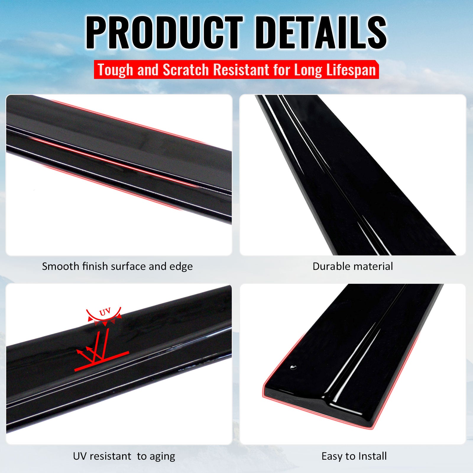 Fits 14-19 Ford Fiesta ST & ST Line IKON Style Side Skirts Extension Gloss Black