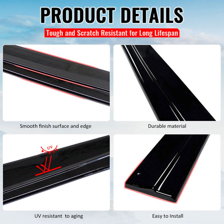 Fits 14-19 Ford Fiesta ST & ST Line IKON Style Side Skirts Extension Gloss Black