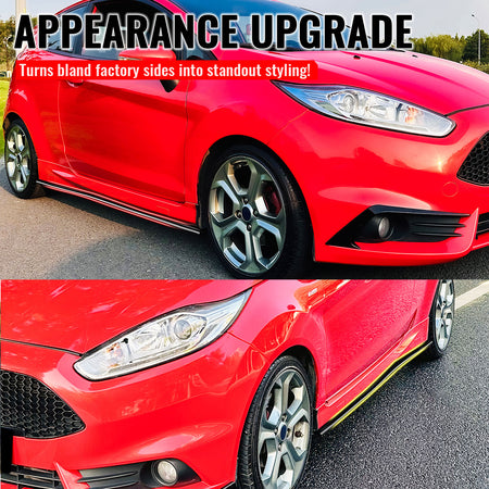 Fits 14-19 Ford Fiesta ST & ST Line IKON Style Side Skirts Extension Gloss Black