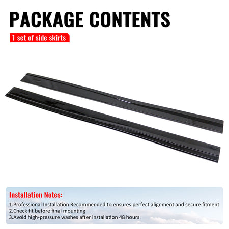 Fits 14-19 Ford Fiesta ST & ST Line IKON Style Side Skirts Extension Gloss Black