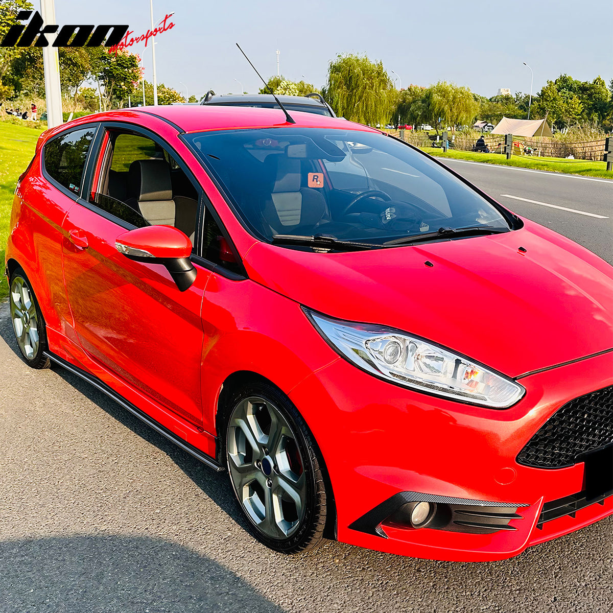 Fits 14-19 Ford Fiesta ST & ST Line IKON Style Side Skirts Extension Gloss Black
